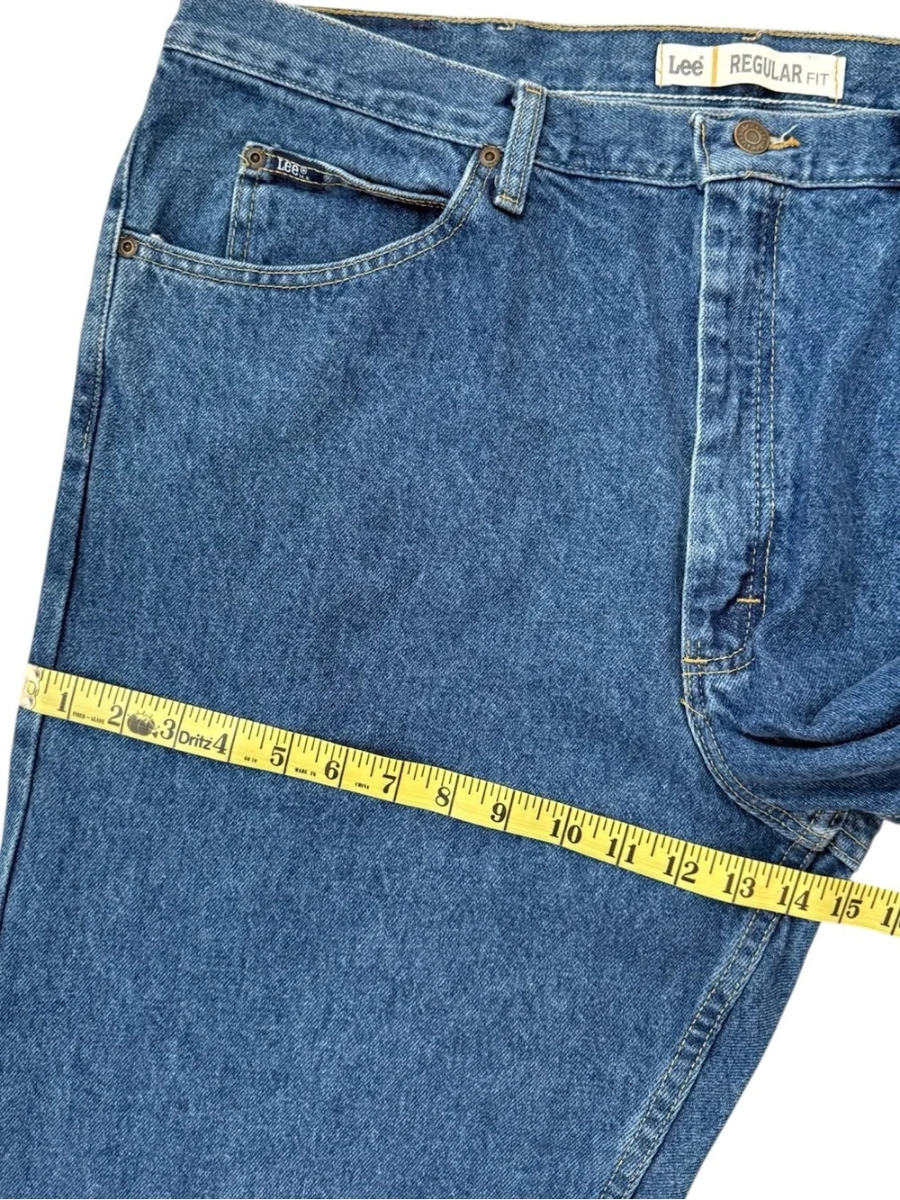 Lee Regular Fit Jeans Mens 42x36 Fits 40x36 Medium Wash Straight Leg 100% Cotton